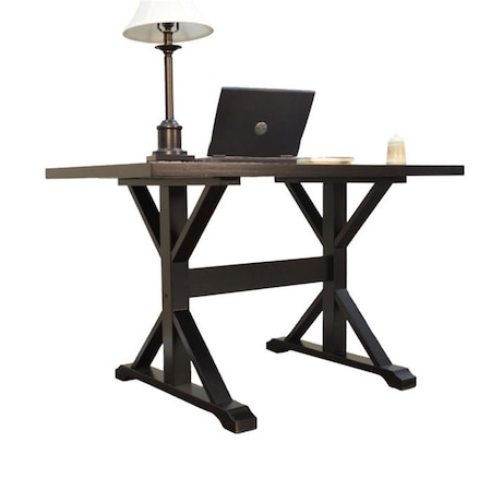 Convenience Concepts Delano Trestle Desk, Antique Black HI2846632